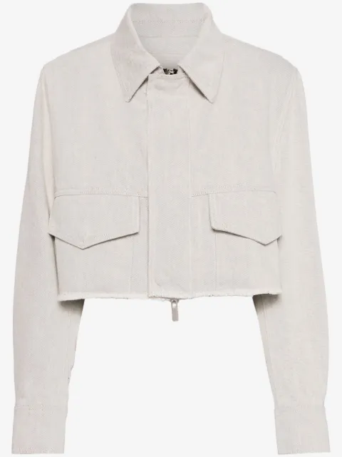 System cropped cotton jacket