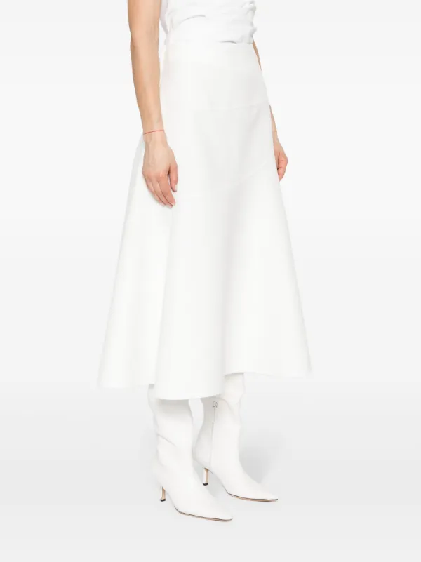 Jil Sander Asymmetric Midi Skirt | White | FARFETCH BN