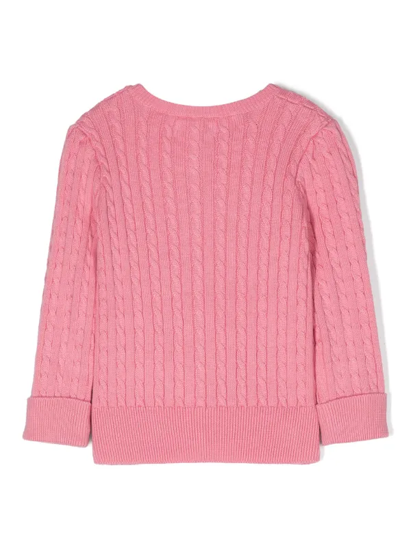 POLO RALPH LAUREN KIDS ケーブルニット カーディガン | ピンク