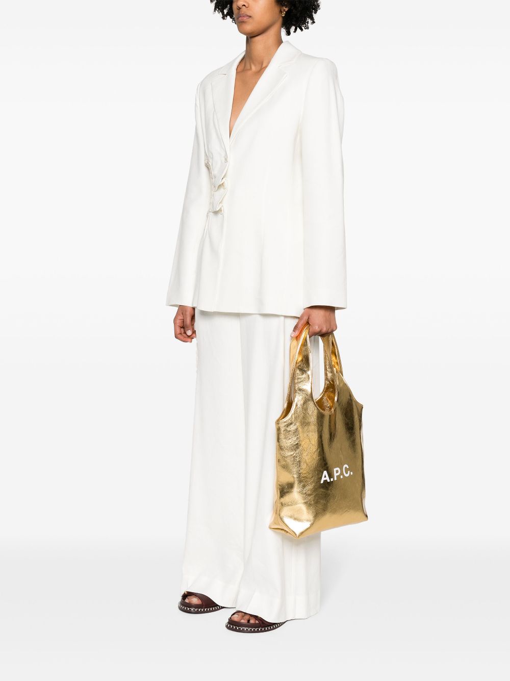 Shop Apc Small Ninon Tote Bag In Gold