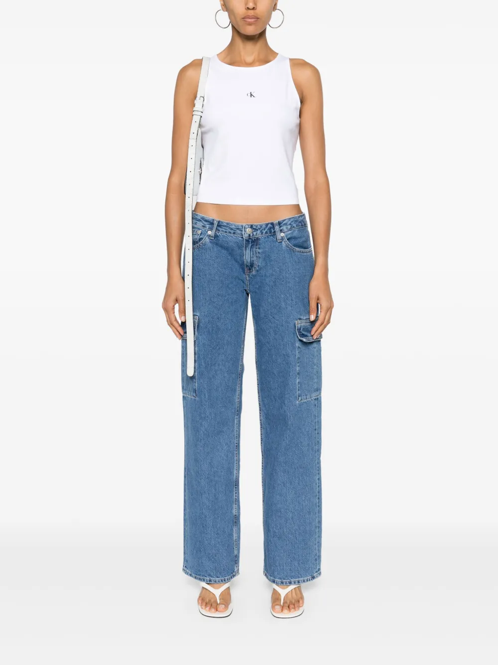 Calvin Klein logo-print tank top - Wit