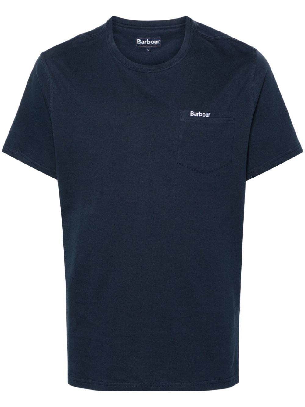 Barbour Logo-embroidered Cotton T-shirt In Blue