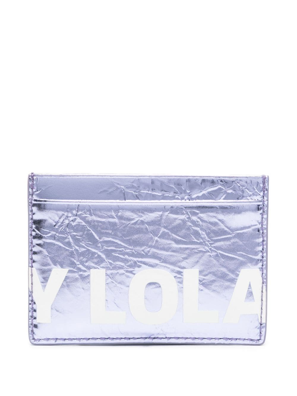 Shop Bimba Y Lola Logo-print Leather Card Holder In Purple