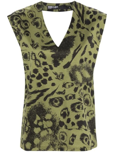 Bimba y Lola animal-print cotton vest