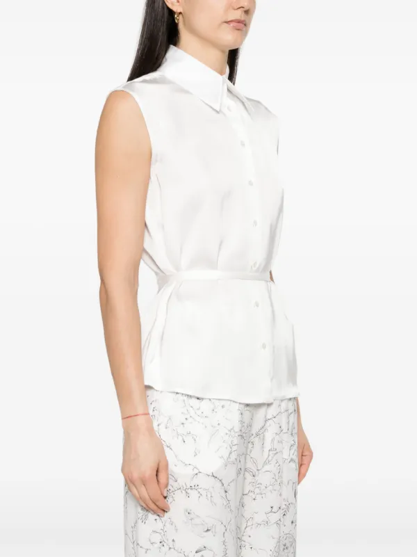 Fabiana Filippi ノースリーブ サテンシャツ | ホワイト | FARFETCH JP