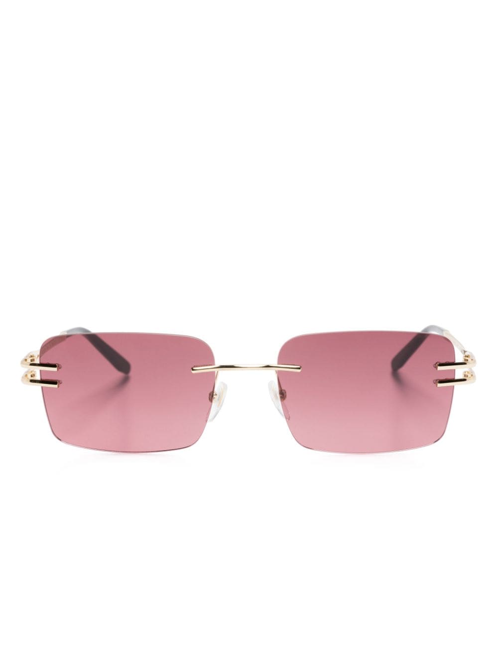 Gigi Studios Ginger Rectangle-frame Sunglasses In Gold