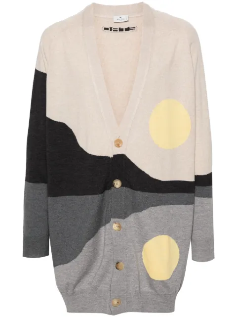 ETRO patterned-jacquard wool cardigan