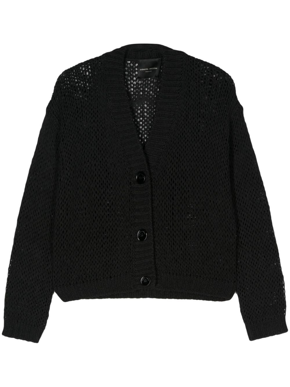 Shop Roberto Collina Open-knit Cardigan In Black