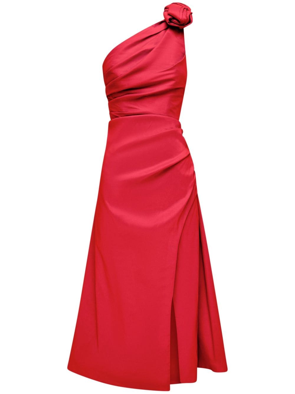 Rachel Gilbert Beki Taffeta Midi Dress In Red