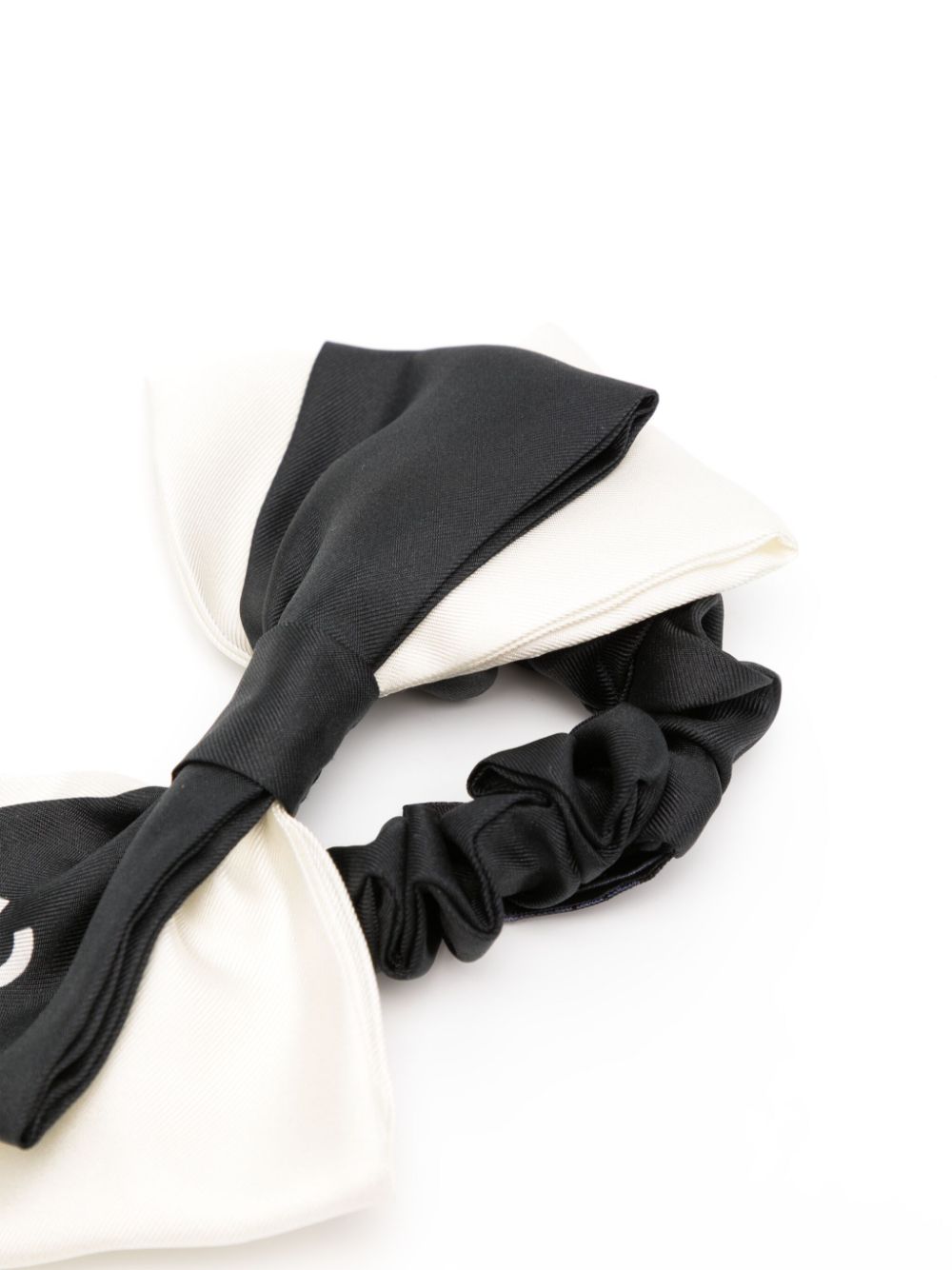 CHANEL Pre-Owned 2000s CC bow silk scrunchie - Zwart