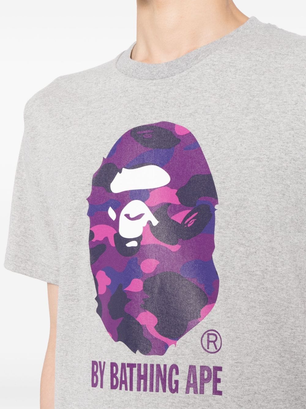 Shop A Bathing Ape Logo-print Cotton T-shirt In Grau