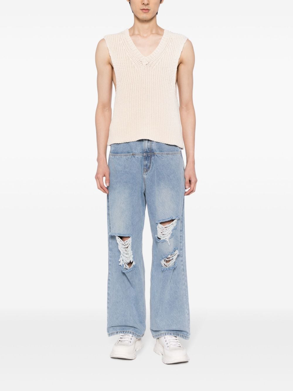 Shop Five Cm Low-rise Loose-fit Jeans In Blau
