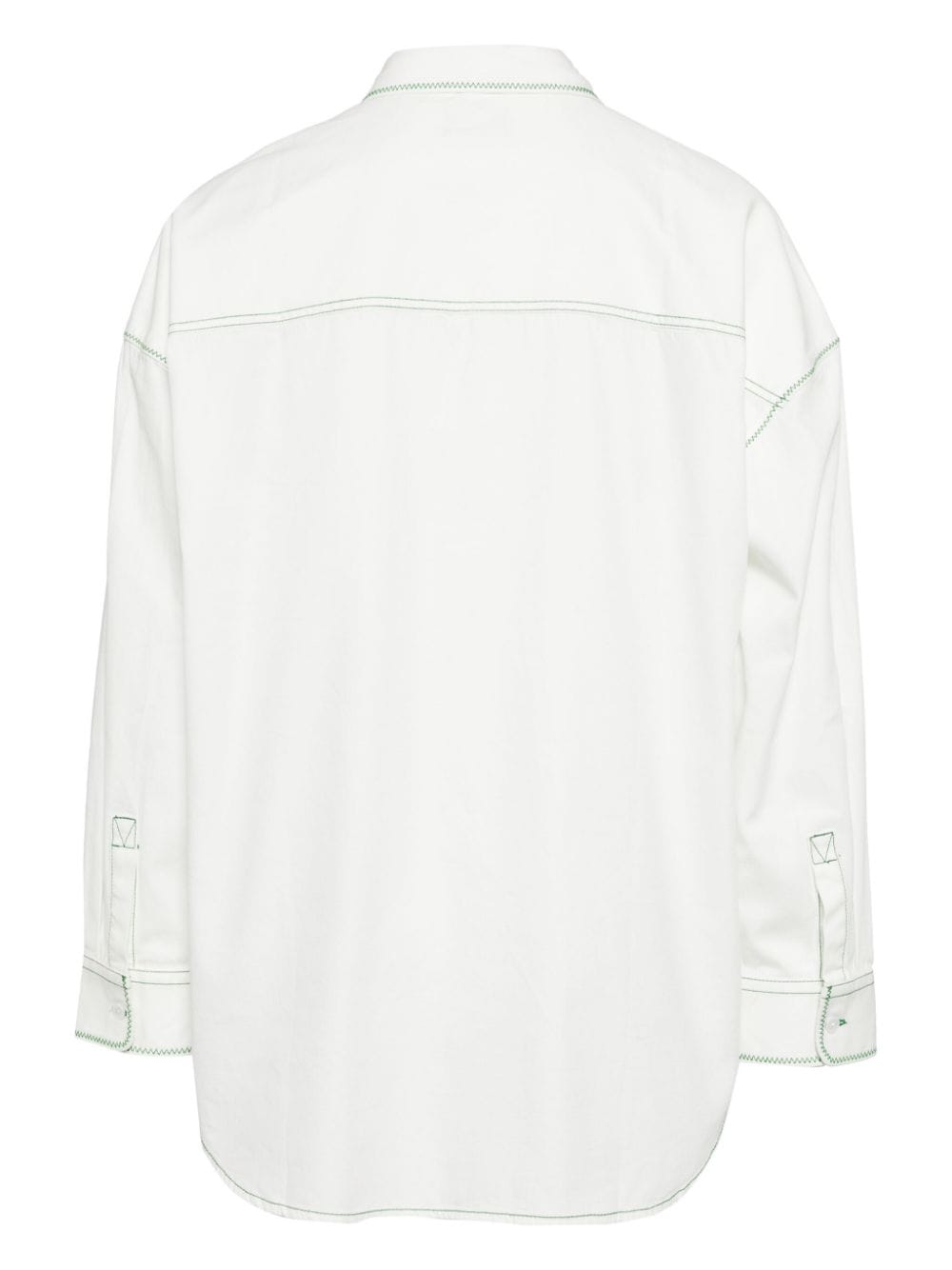 Shop Five Cm Contrast-stitching Shirt In White