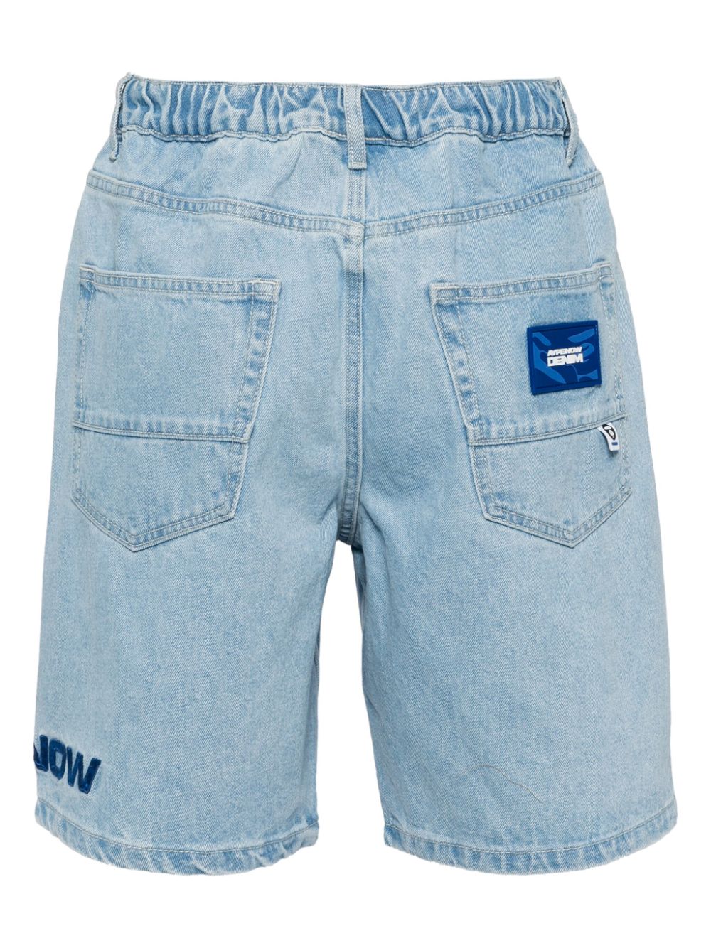 Shop Aape By A Bathing Ape Logo-embroidered Denim Shorts In Blue