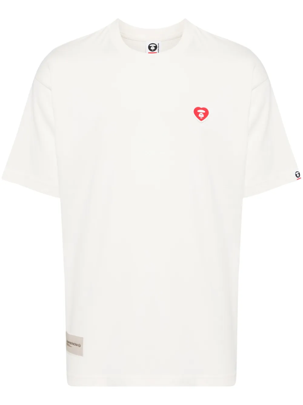 Aape By A Bathing Ape Logo-appliqué Cotton T-shirt In Neutrals