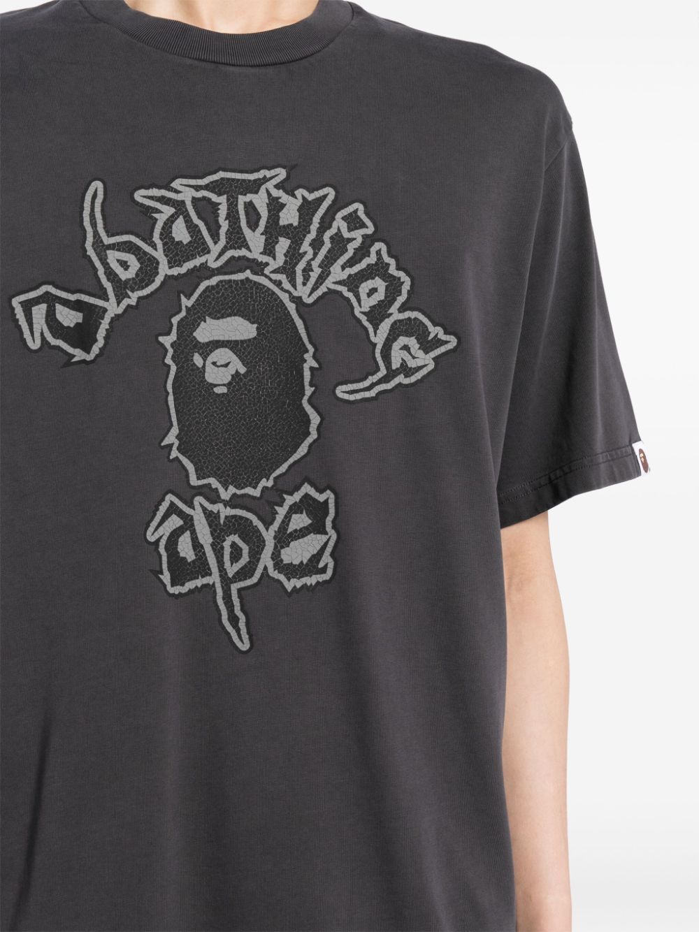 A BATHING APE T-shirt met logoprint Grijs