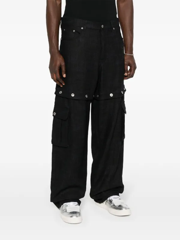 【関税込み】Off-White ホワイト 90's Logo カーゴパンツ Off-White 90s Logo ストレート カーゴパンツ | ブルー