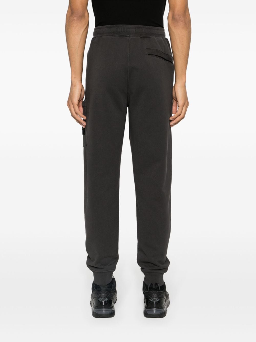 Shop Stone Island Compass-badge Cotton Track Pants In Grey