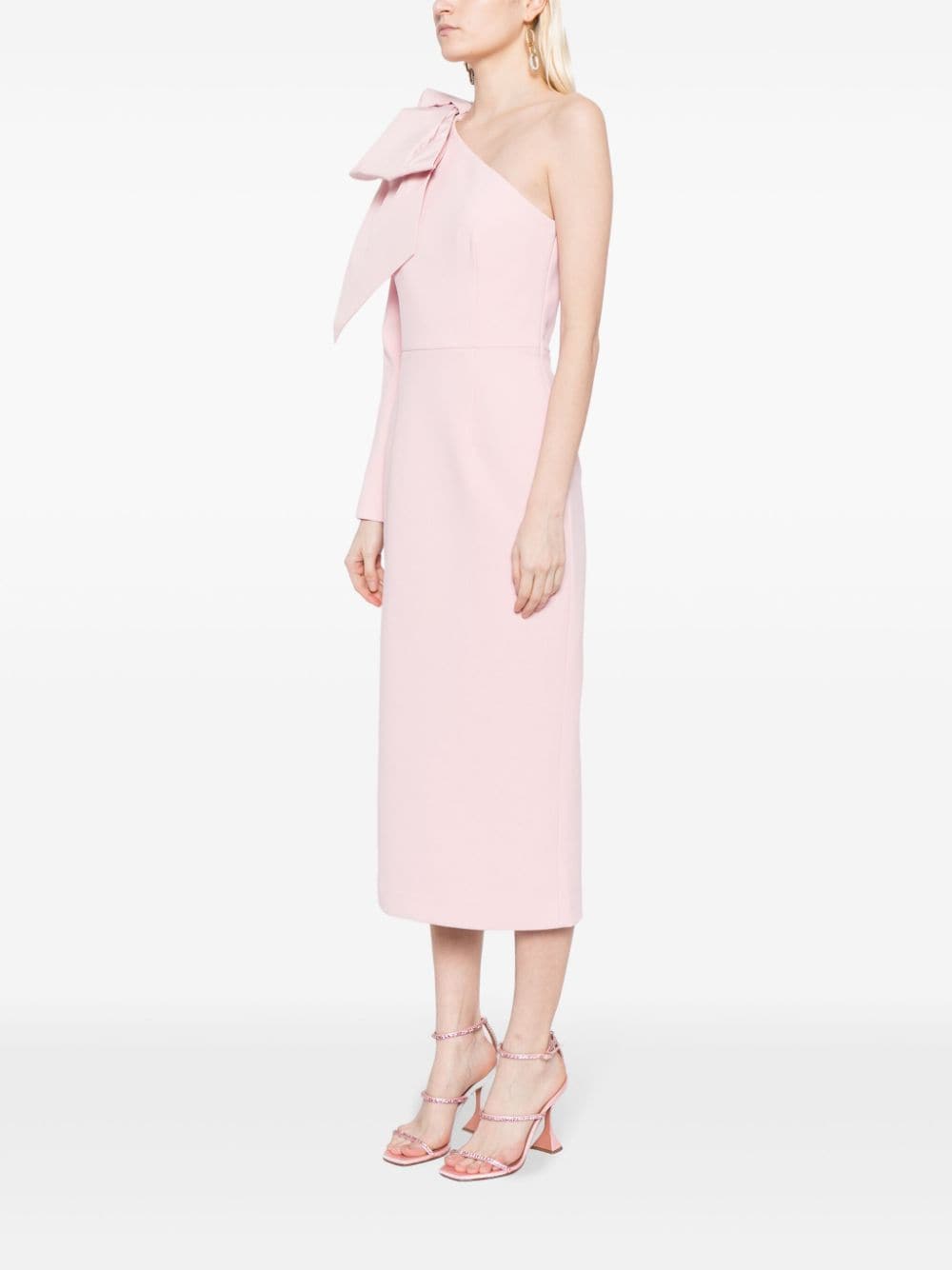 Rebecca Vallance Annabelle asymmetrische midi-jurk Roze