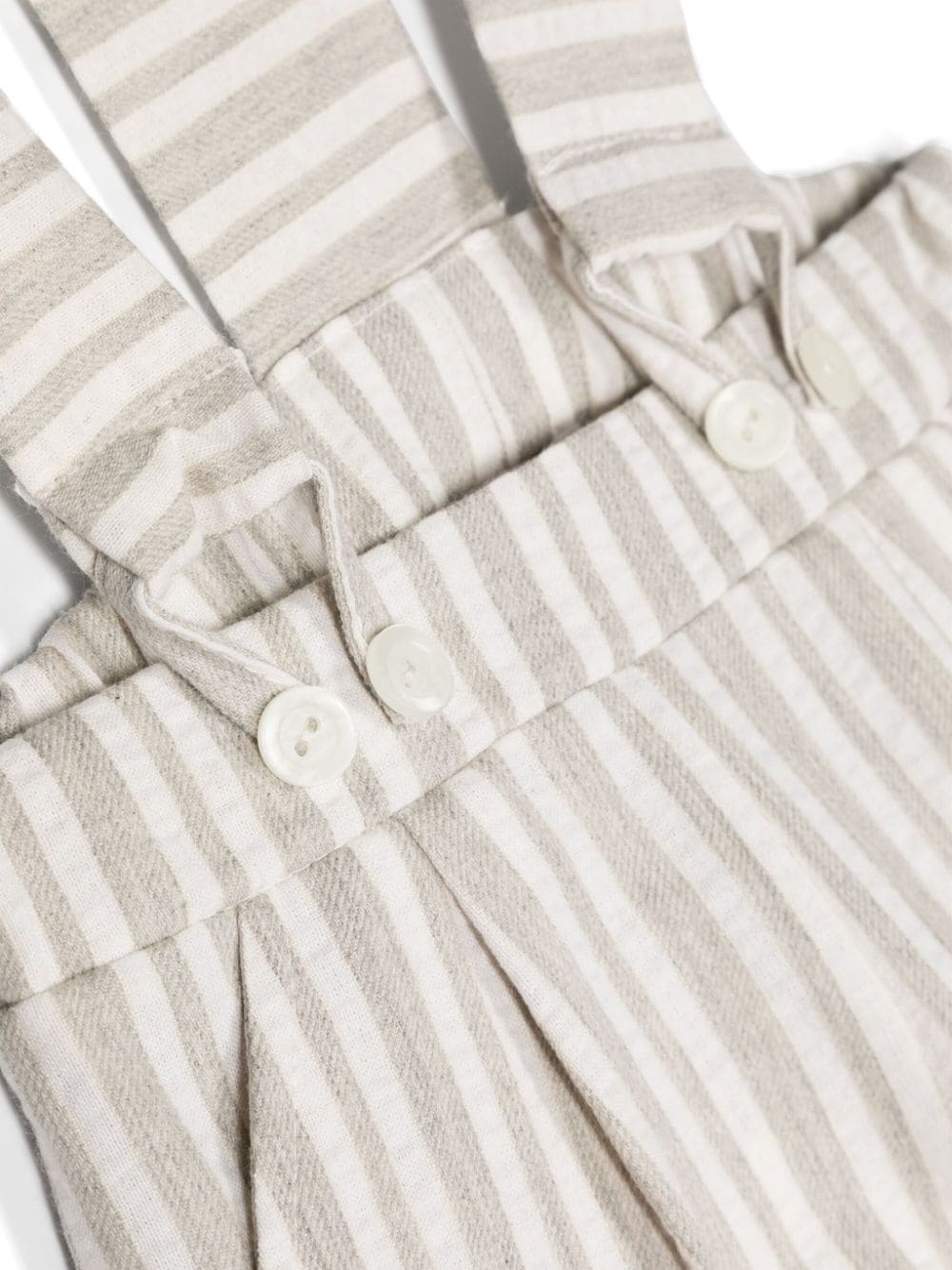 Shop Le Bebé Enfant Striped Cotton Blend Dungarees In Grey