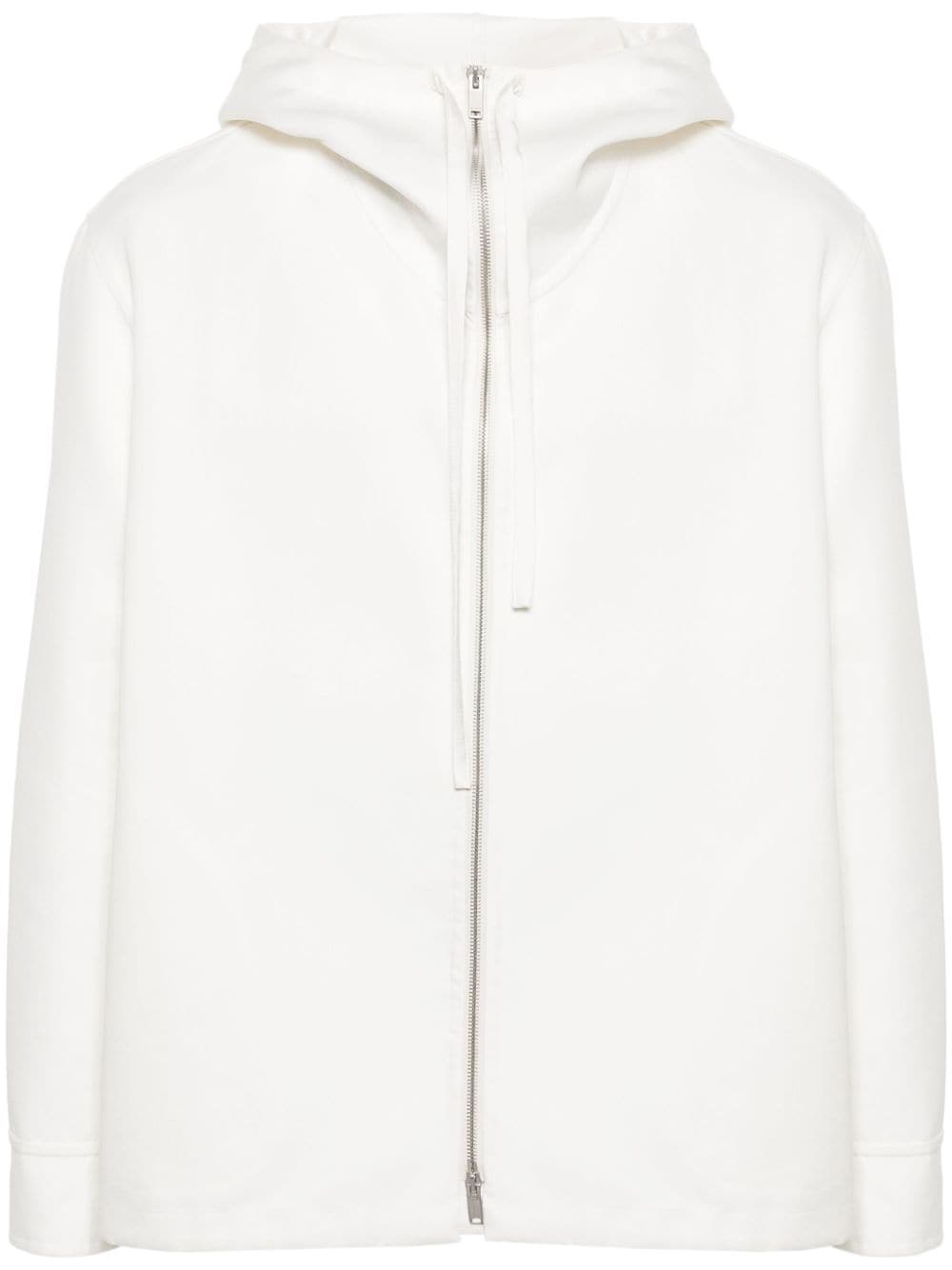 Jil Sander Hooded Cotton-blend Jacket In White