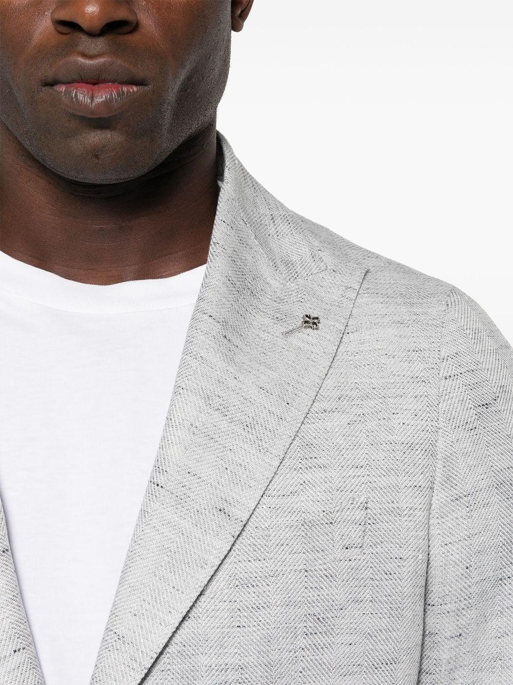 Tagliatore single-breasted herringbone blazer Men