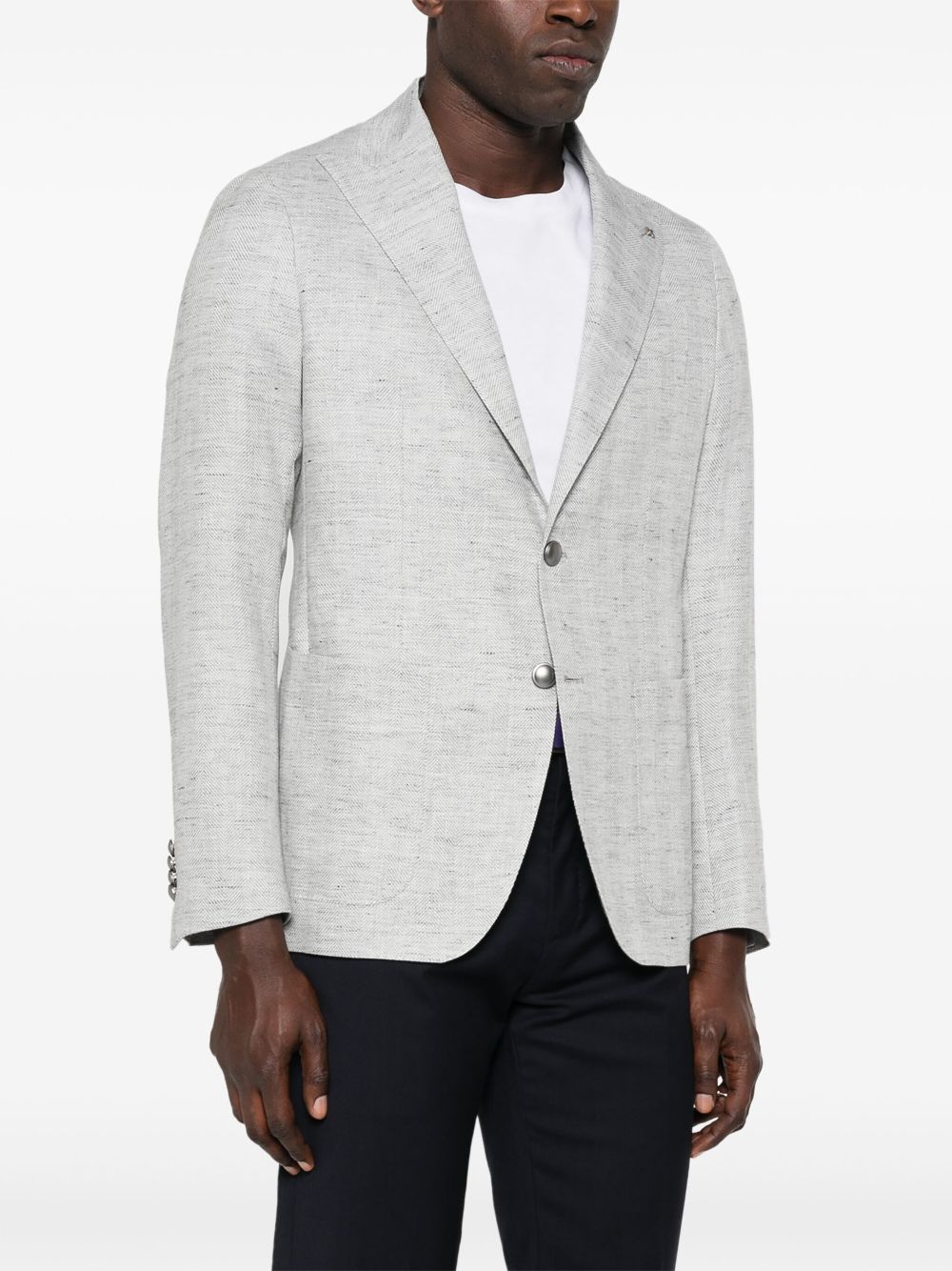 Tagliatore single-breasted herringbone blazer Men