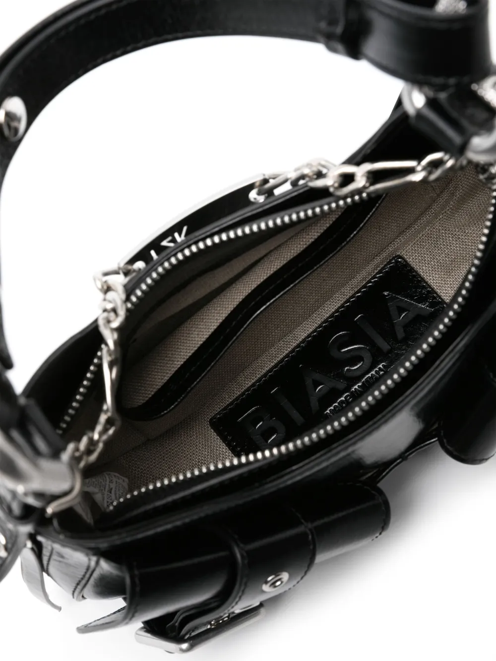 Shop Biasia Y2k Leather Shoulder Bag In Schwarz