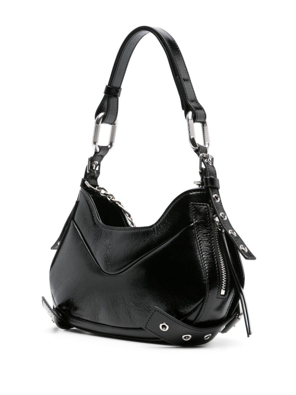 Shop Biasia Y2k Leather Shoulder Bag In Schwarz