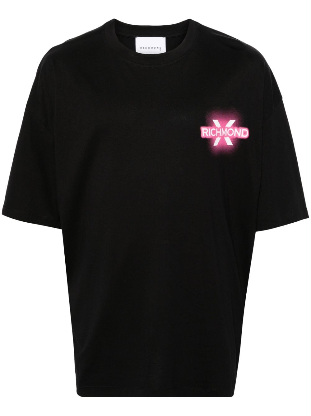 john richmond t-shirt en coton à logo imprimé - noir