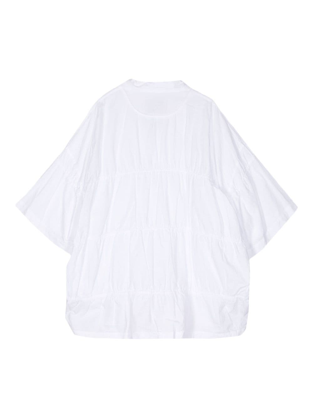 Shop Kolor Ruched Poplin Shirt In White