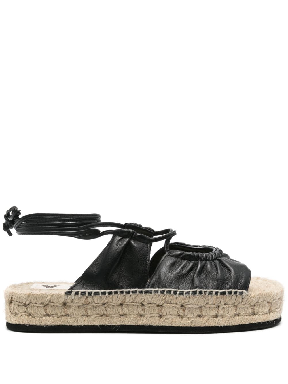 Bimba y Lola lace-up leather espadrilles Black