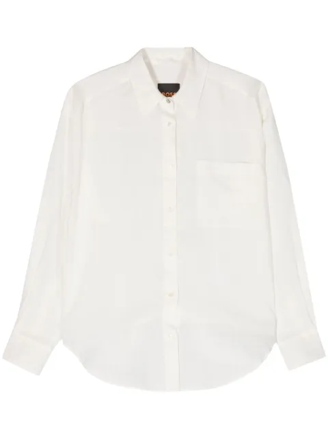 BOSS long-sleeve ramie shirt