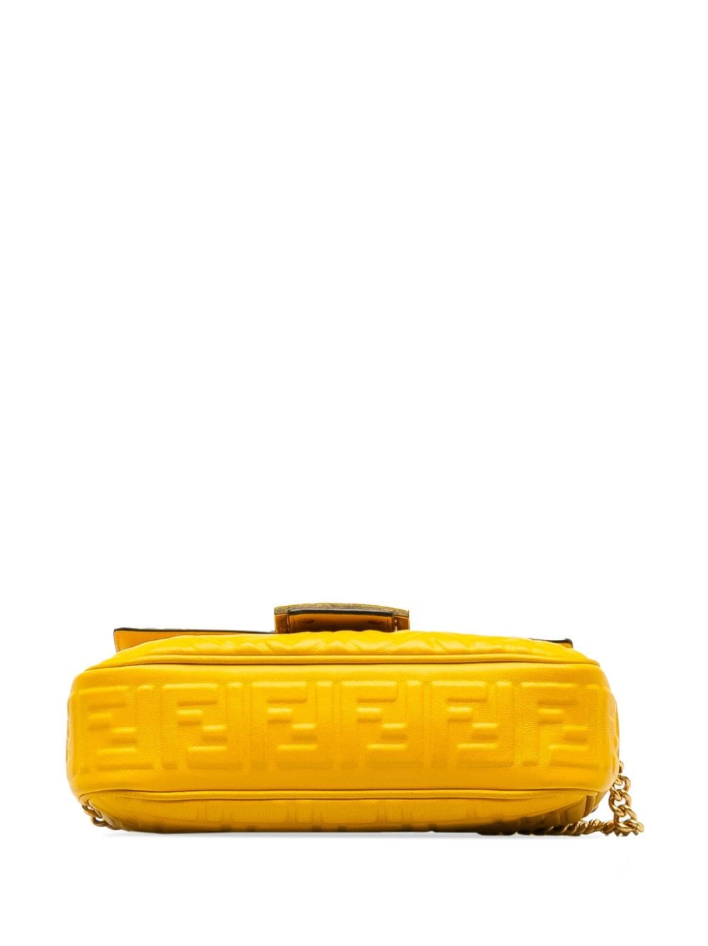 Pre-owned Fendi 2000-2010 Baguette Midi Shoulder Bag In Yellow