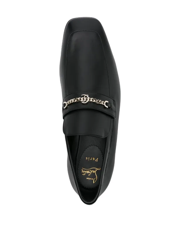 Christian Louboutin MJ Moc Leather Loafers | Black | FARFETCH