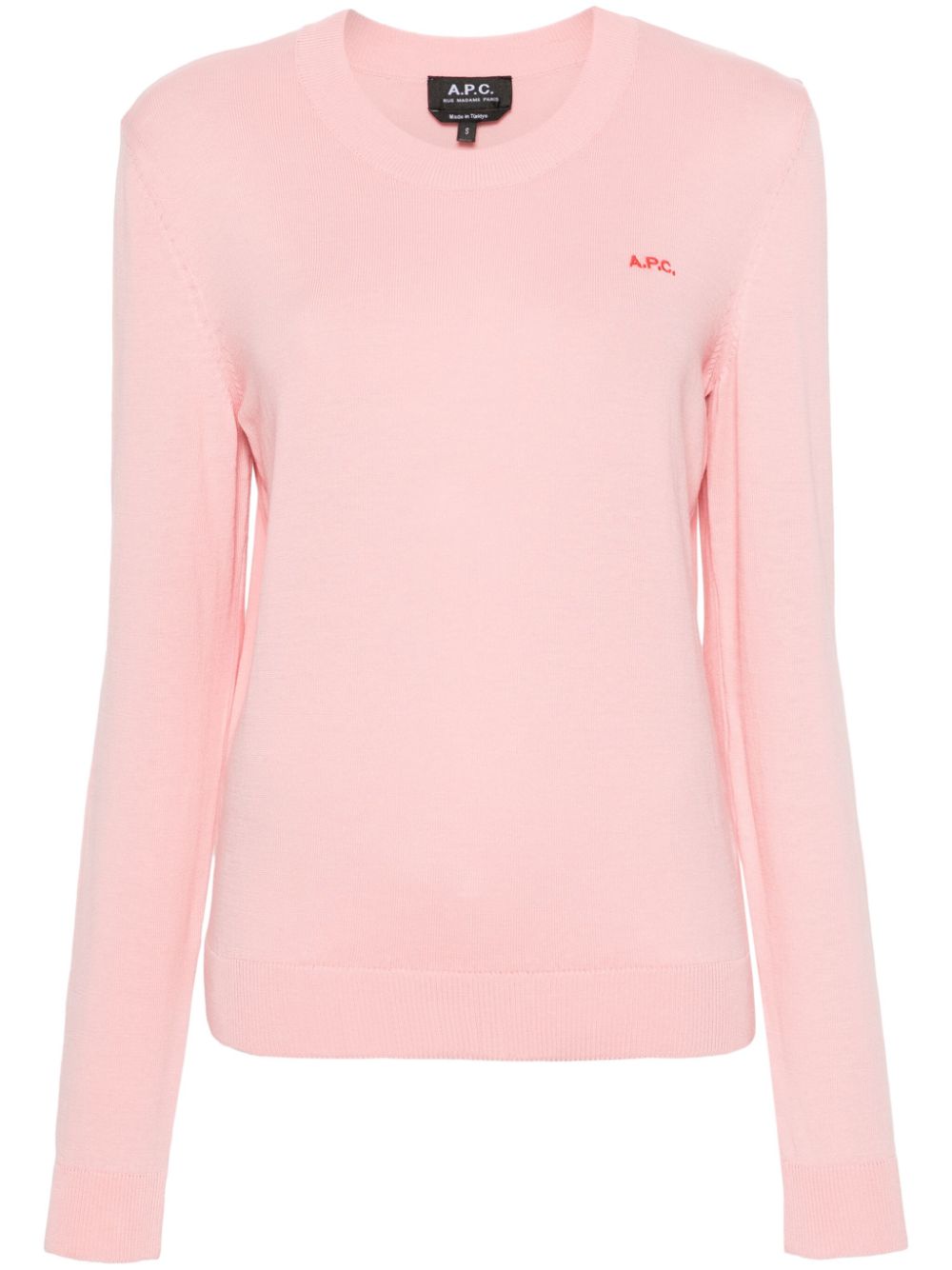 A.P.C. Trui met geborduurd logo Roze