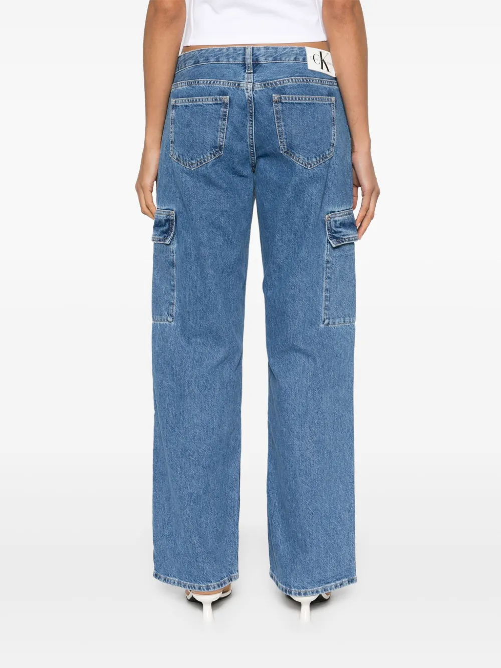 Calvin Klein Low-rise Cargo Jeans In Blue