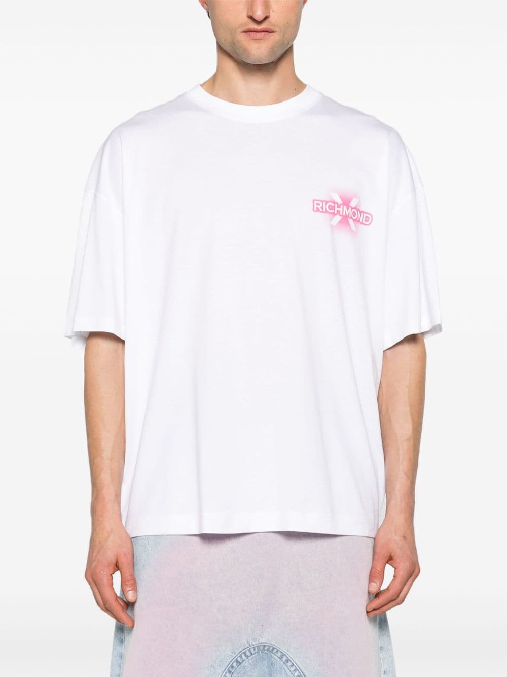 Shop John Richmond Logo-print Cotton T-shirt In White