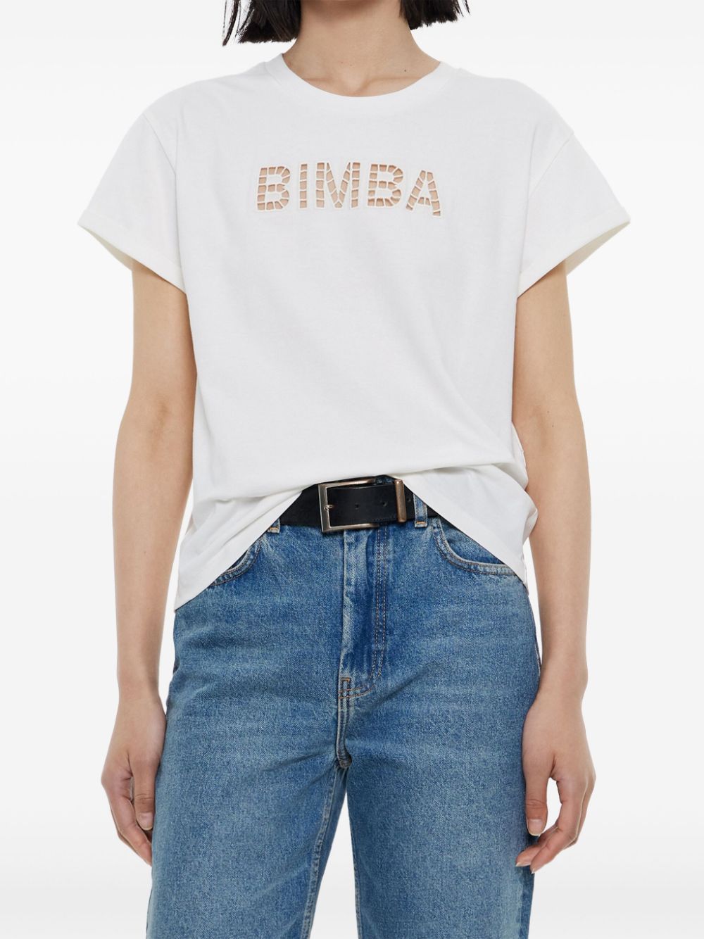 Bimba y Lola Katoenen T-shirt met geborduurd logo - Wit