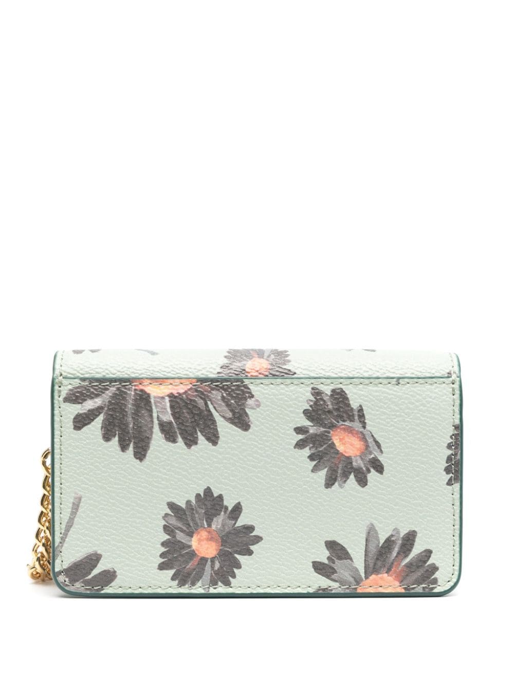 Shop Bimba Y Lola Daisy-print Flap Purse In Green