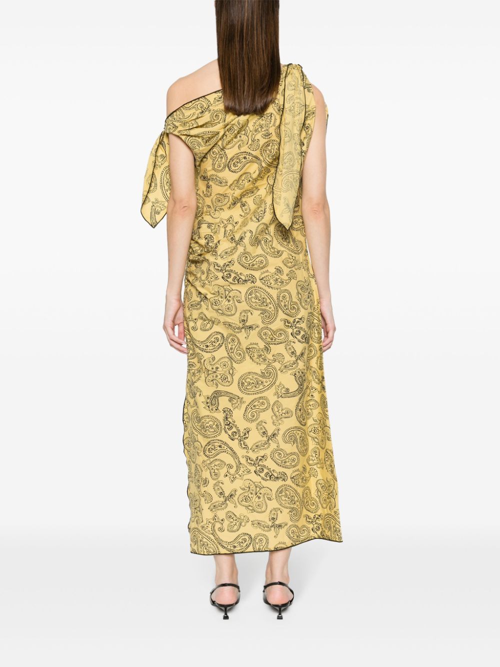 Shop Bimba Y Lola Paisley-print Tie-strap Dress In Yellow