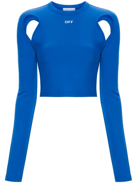 Off-White logo-stamp cut-out blouse
