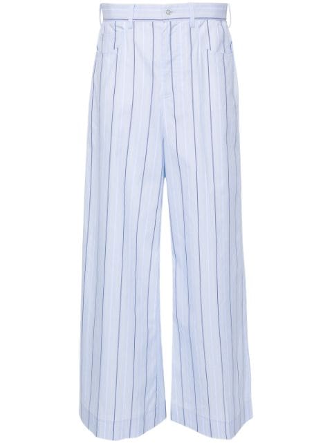 Marni poplin striped wide trousers