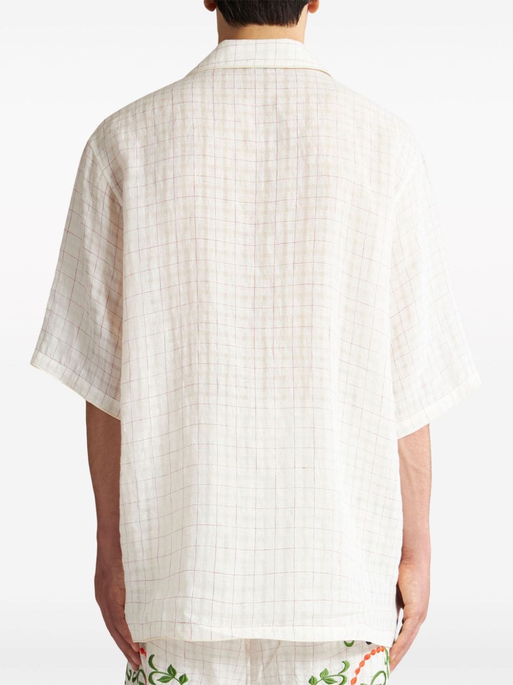 Shop Etro Floral-embroidered Check Shirt In White