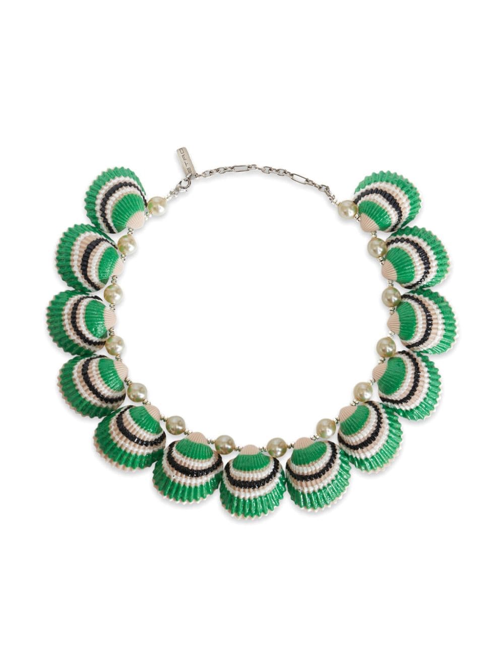 Etro Faux-pearl Shell Necklace In Green