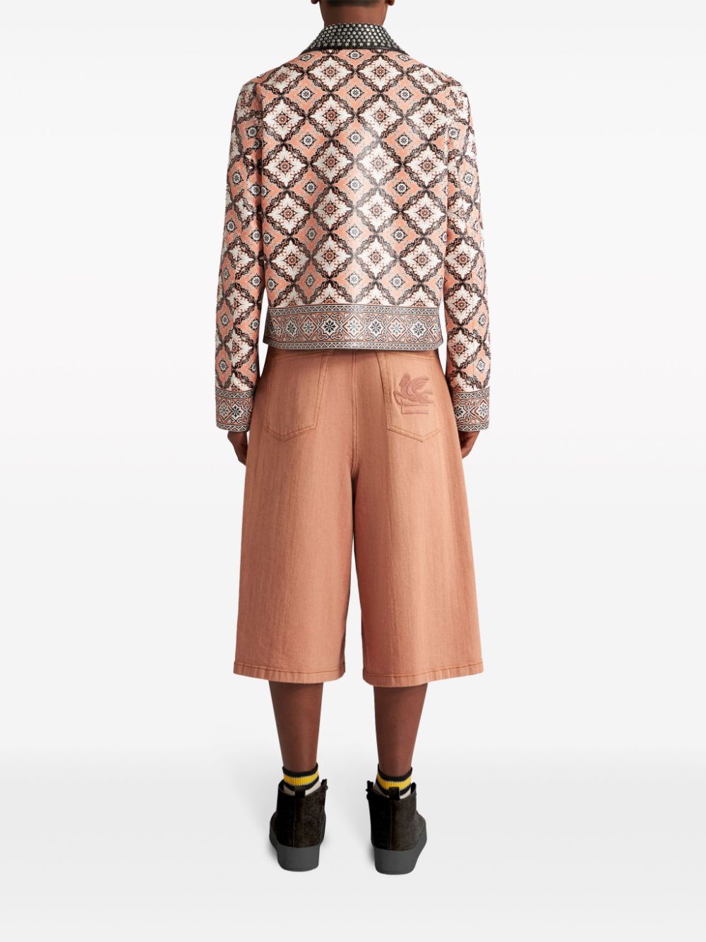 ETRO Shirtjack met studs en print Oranje