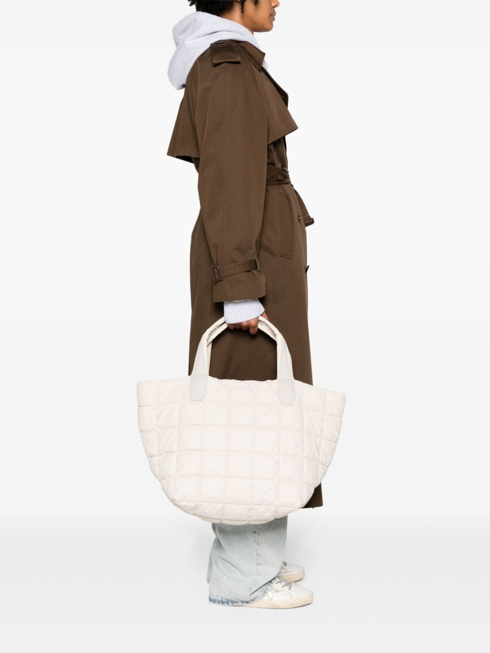 Shop Veecollective Medium Porter Padded Tote Bag In Neutrals