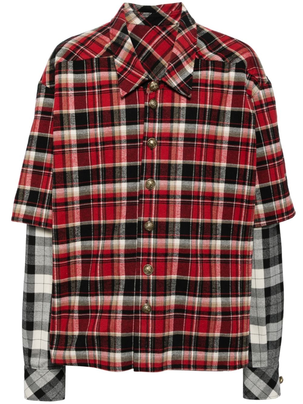 Faith Connexion - Layered Plaid-Print Flannel Shirt - Men - Cotton - M