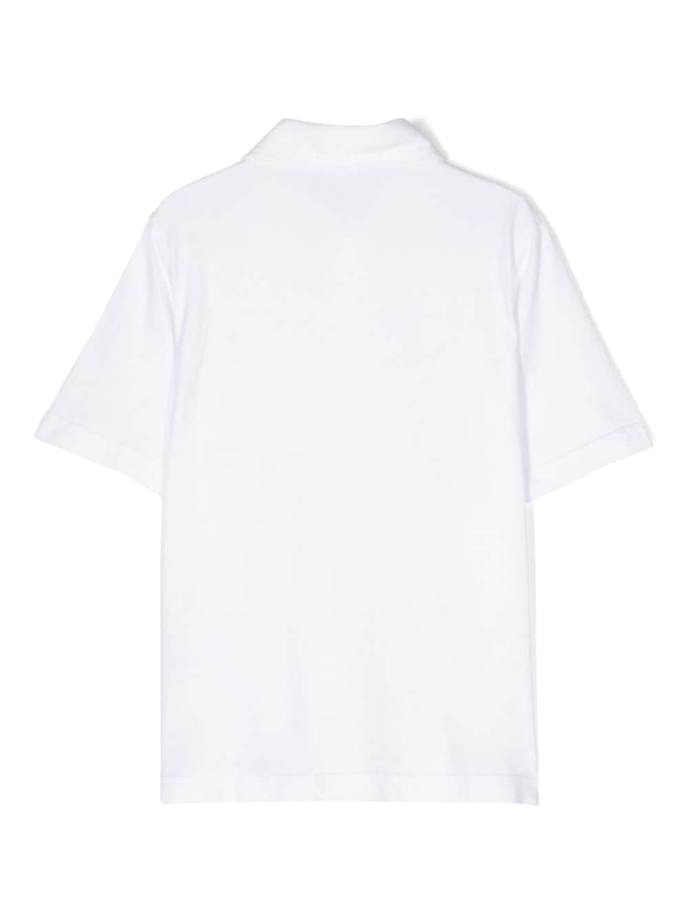 Aspesi Kids short-sleeve cotton polo shirt - Wit