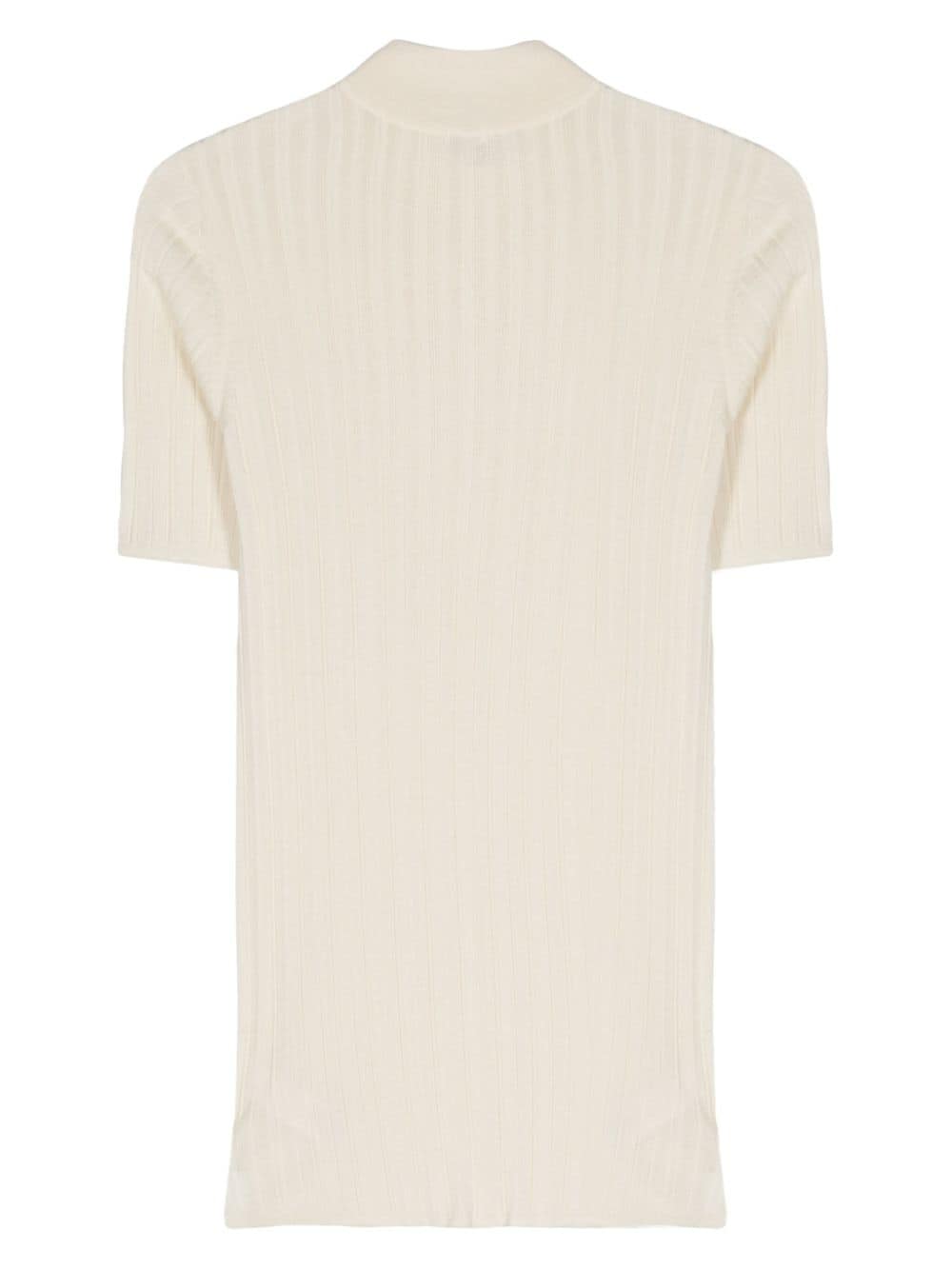 Shop Malo Ribbed-knit Top In White